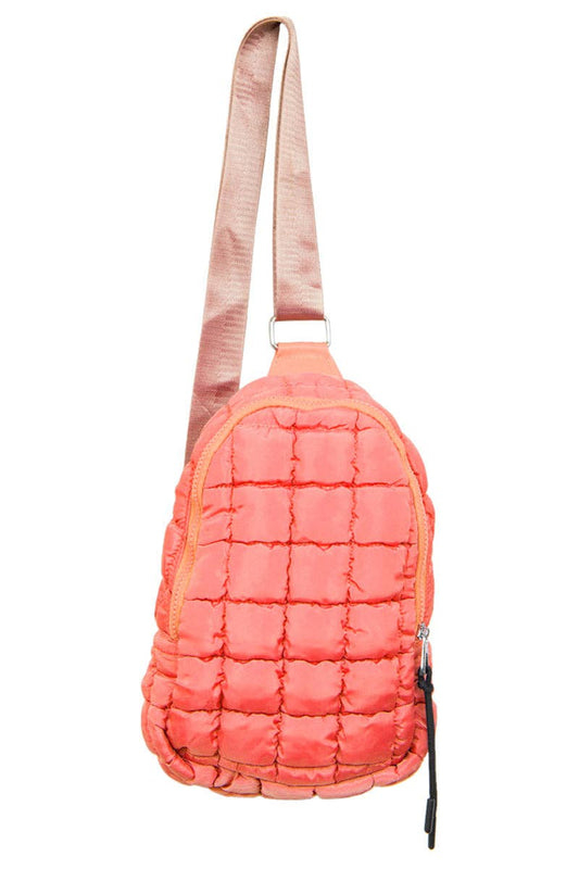 Coral Quilted Sling Bag