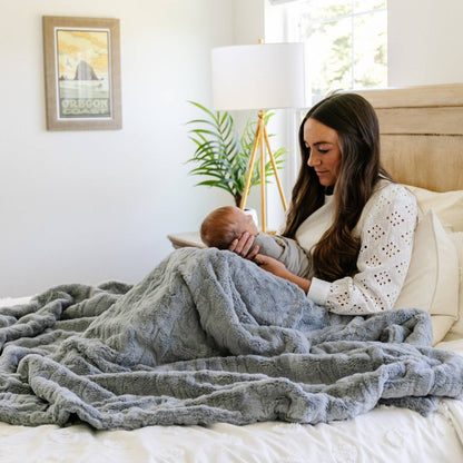 Copper Patterned Faux Fur Throw Blanket
