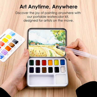 Essential Colors Watercolor Pocket Set With Brush