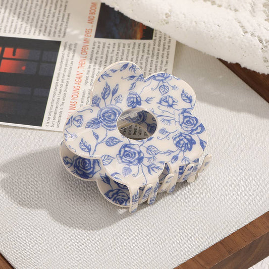 Ditsy Floral Flower-Shaped Hair Claw