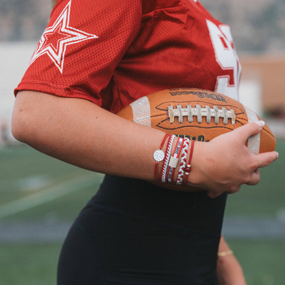 Crimson & White Game Day Hair Tie Bracelets
