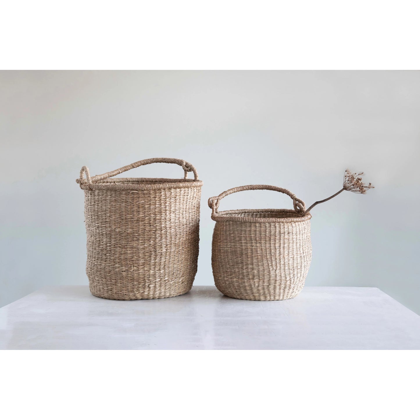 Hand-Woven Baskets with Handle