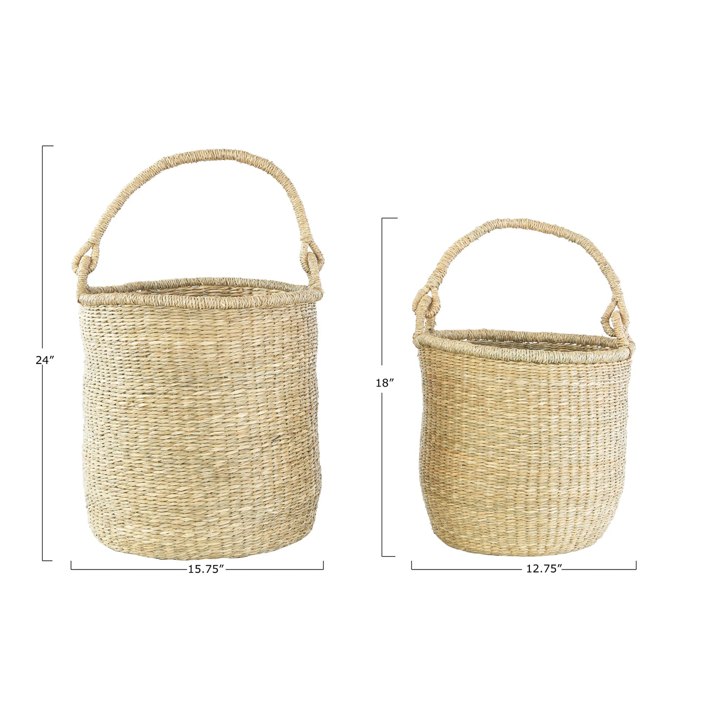 Hand-Woven Baskets with Handle