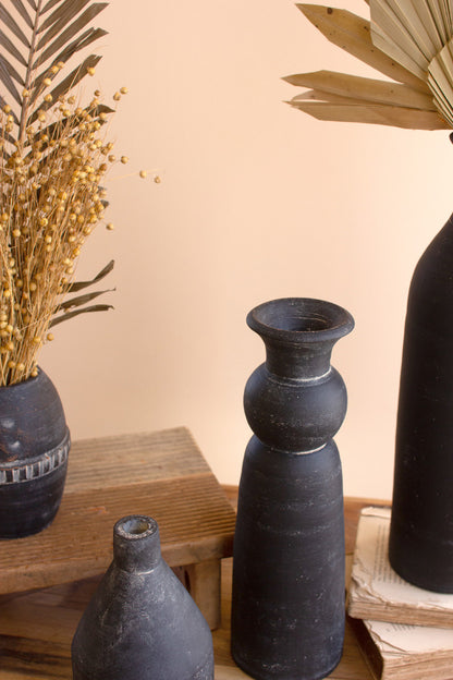 Modern Black Clay Vases