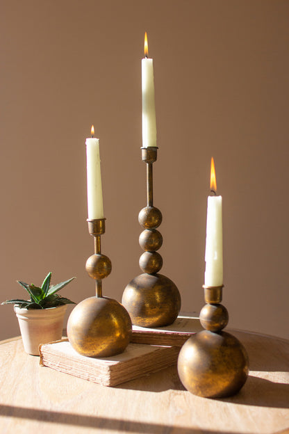 Antique Brass Taper Candle Holders