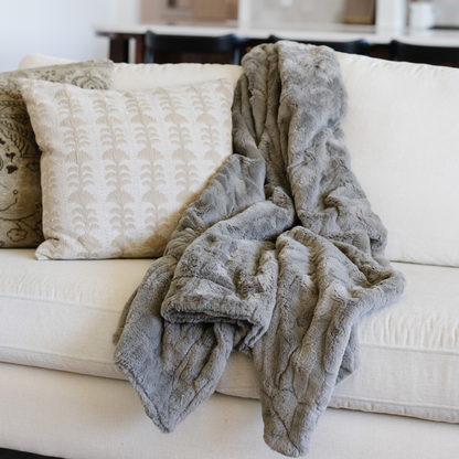 Currant Patterned Faux Fur Throw Blanket