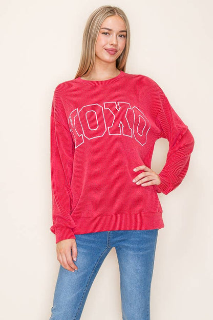 XOXO Red Longsleeve Graphic Tee