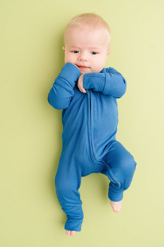 Nautical Ribbed Bamboo Sleeper: Newborn