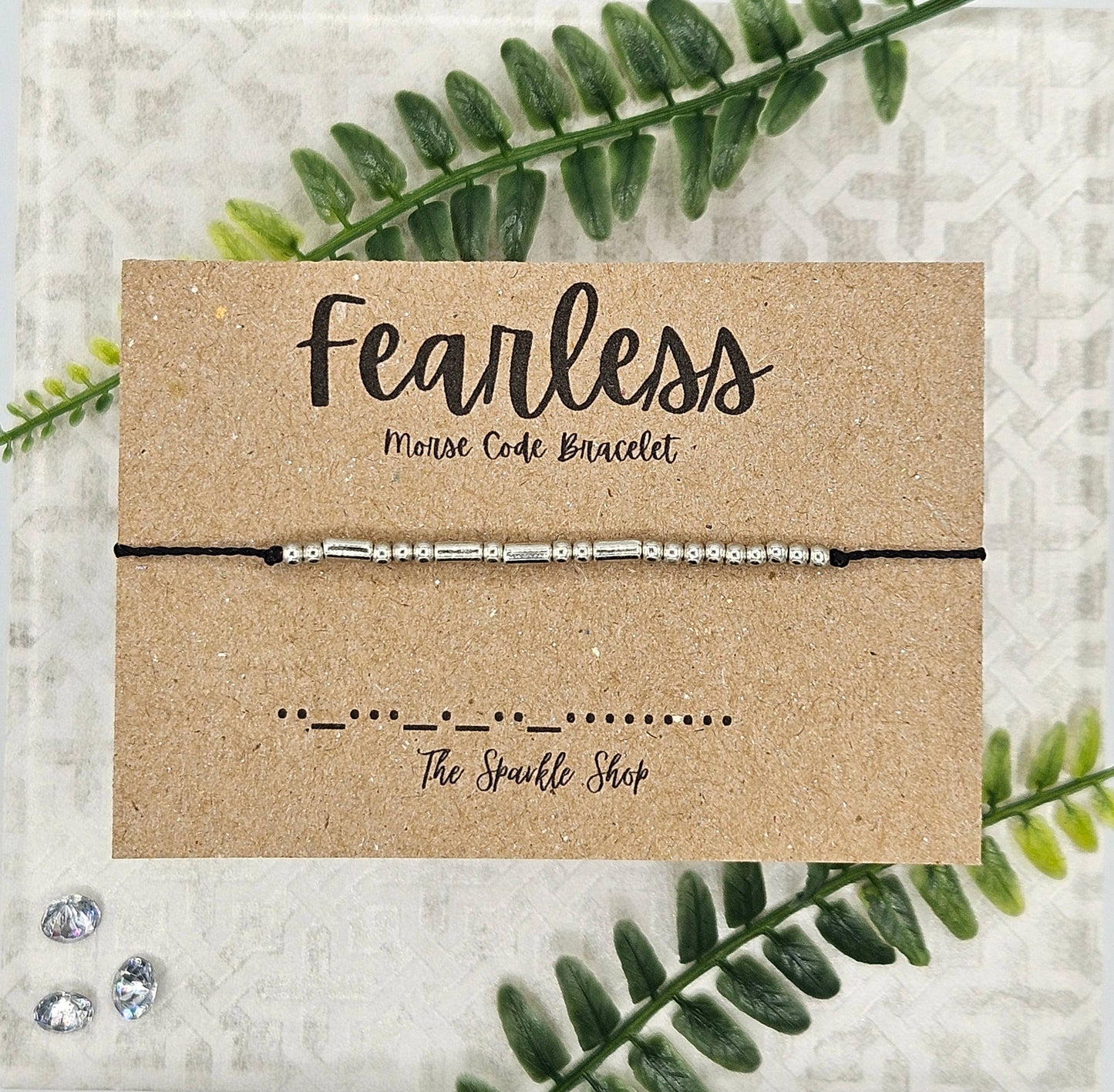 Fearless Silver Morse Code Bracelet