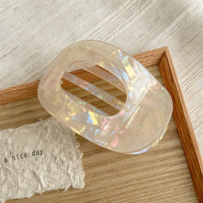 Iridescent Oval Flat Hair Clip