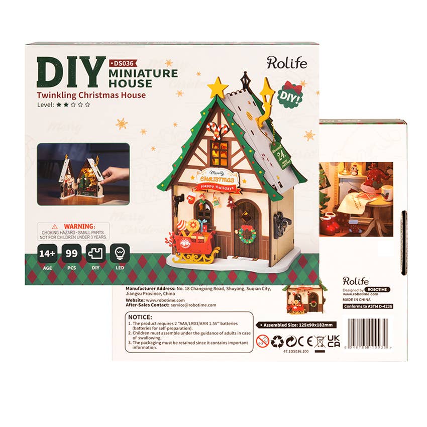 Twinkling Christmas House House Wooden
