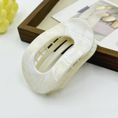 Colorful Marble-Patterned Flat Oval Hair Claw Clips: RoseRed