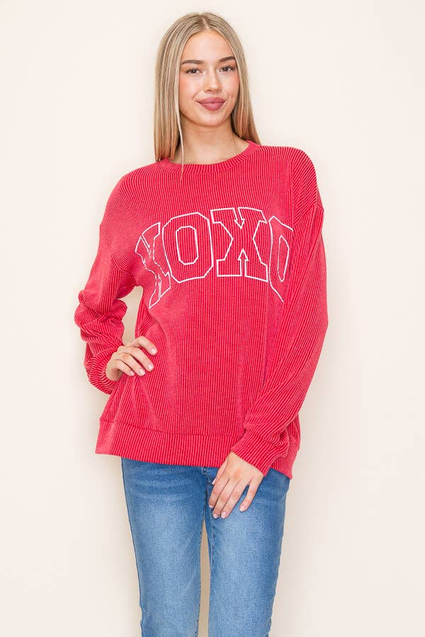 XOXO Red Longsleeve Graphic Tee