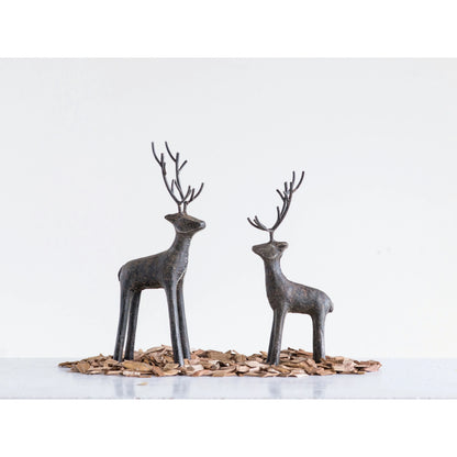 Large Cast Iron Standing Deer