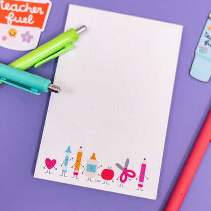 Smiley School Supplies Notepad