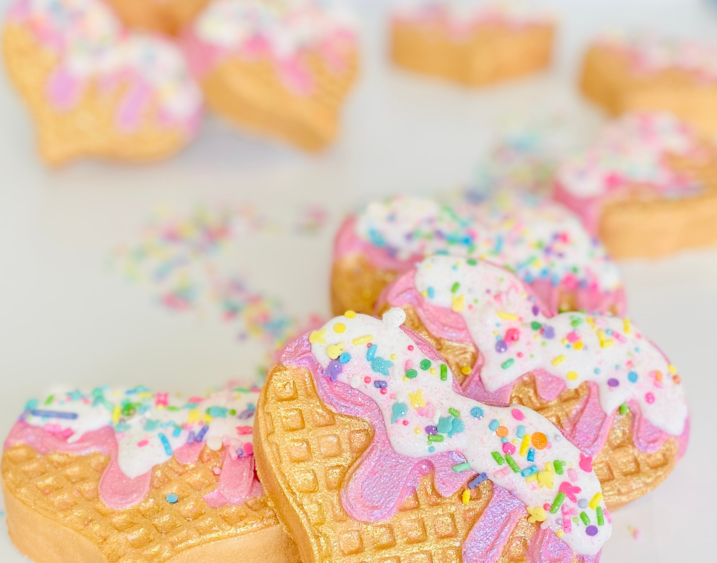 Ice Cream Cone Bubble Gum Heart Bath Bomb