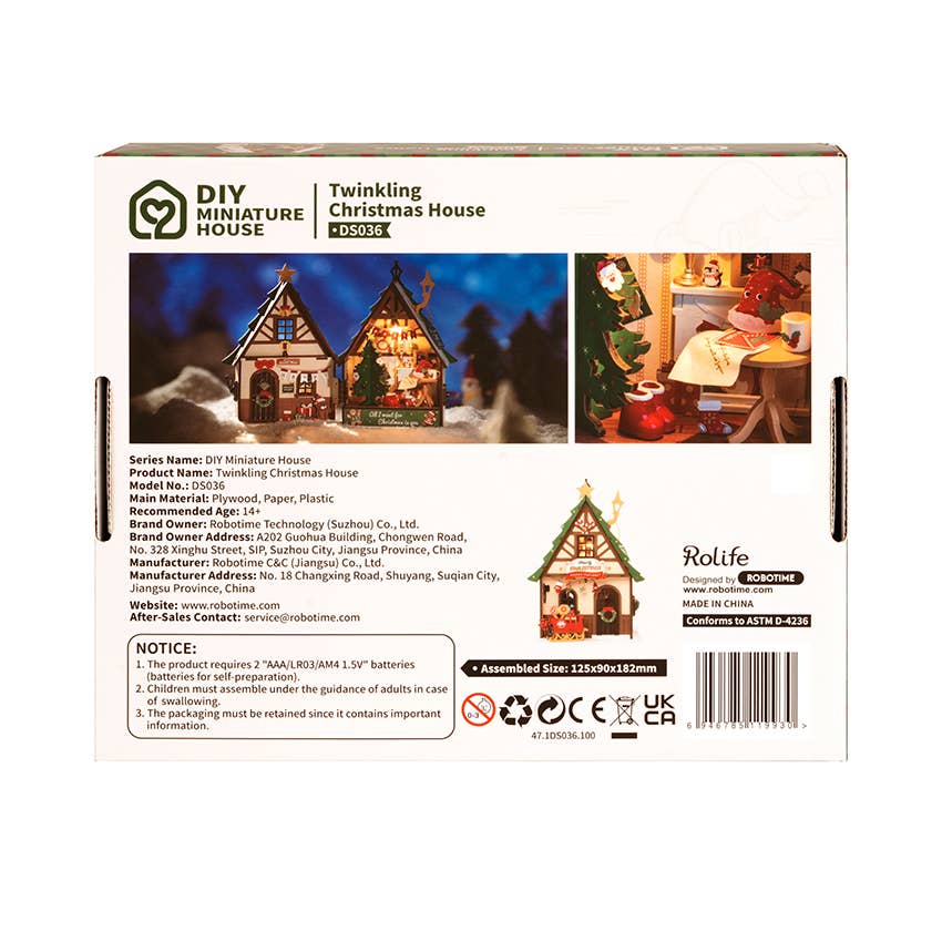 Twinkling Christmas House House Wooden