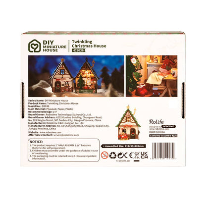 Twinkling Christmas House House Wooden