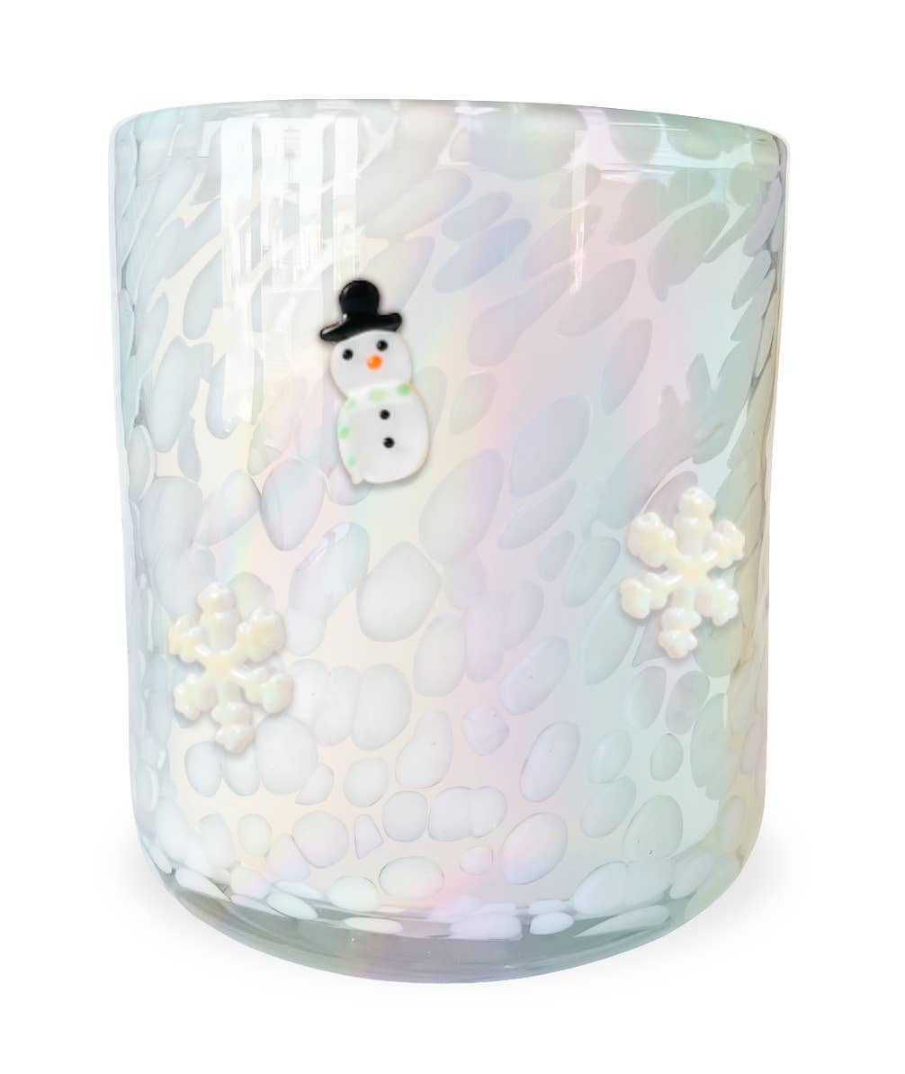 Snowman & Snowflake Icon Candle
