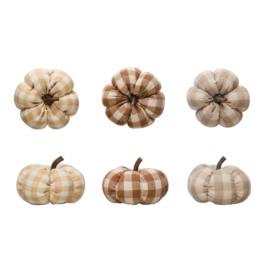 Fabric Check Pumpkins