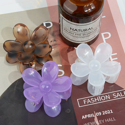 Translucent Flower Claw Clip