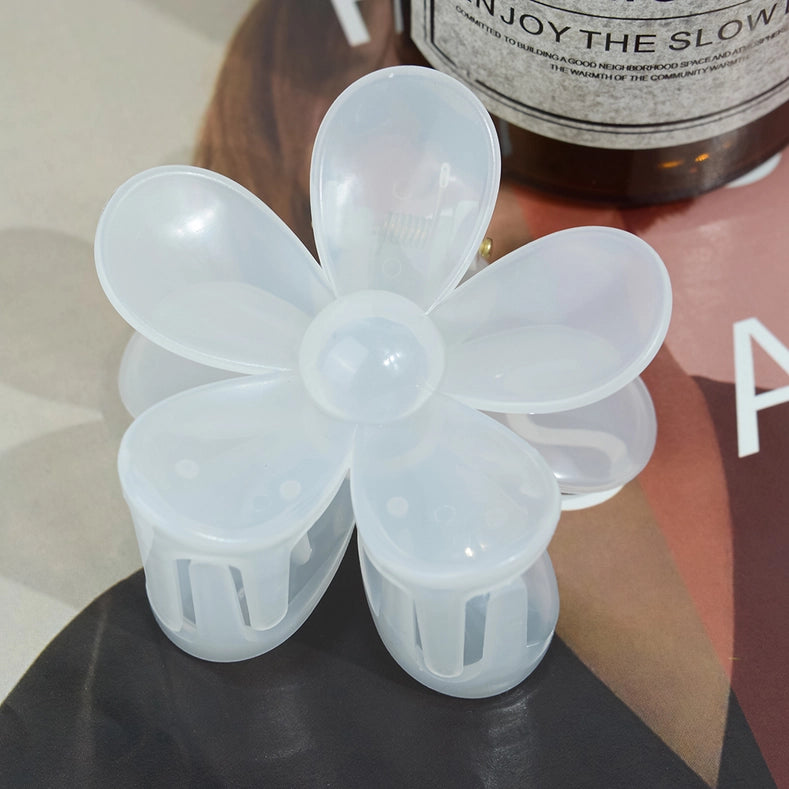 Translucent Flower Claw Clip