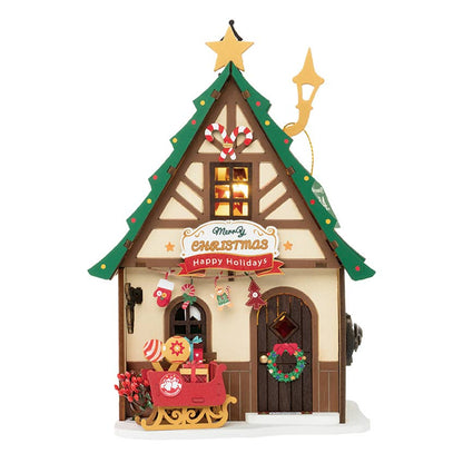 Twinkling Christmas House House Wooden