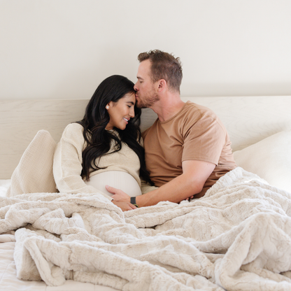 Buff Patterned Faux Fur Throw Blanket