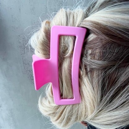 Pink Rectangular Hair Clip