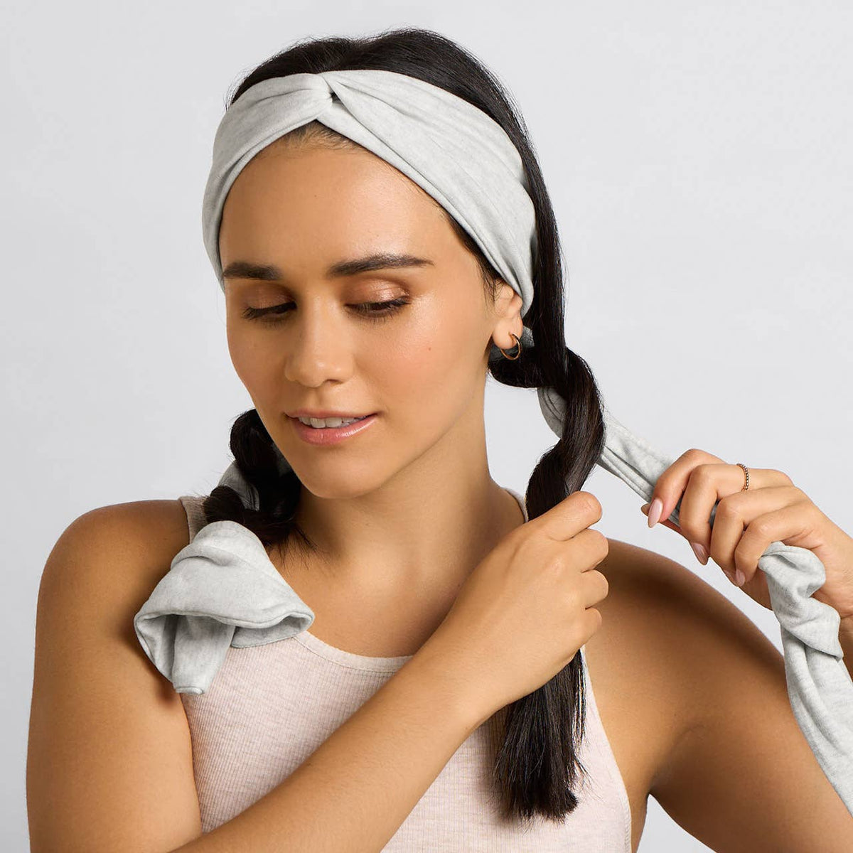 Heather Grey Set & Flow Heatless Curling Headband