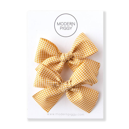Honeycomb | Ribbon Bow Pigtail Set