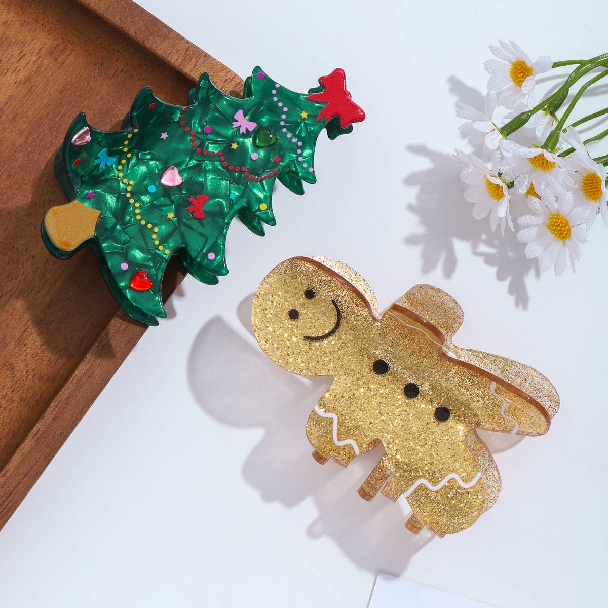 Christmas Tree Hair Claw Clip