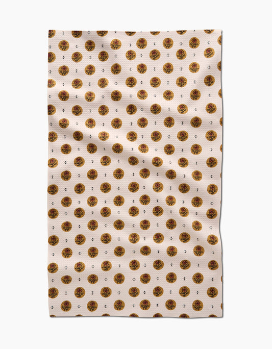 Artisanal Floral Cream Kitchen Tea Towel