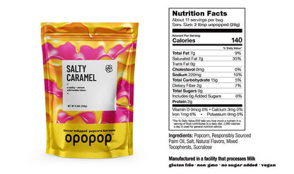 Salty Caramel Flavor Wrapped Popcorn Kernels Bags