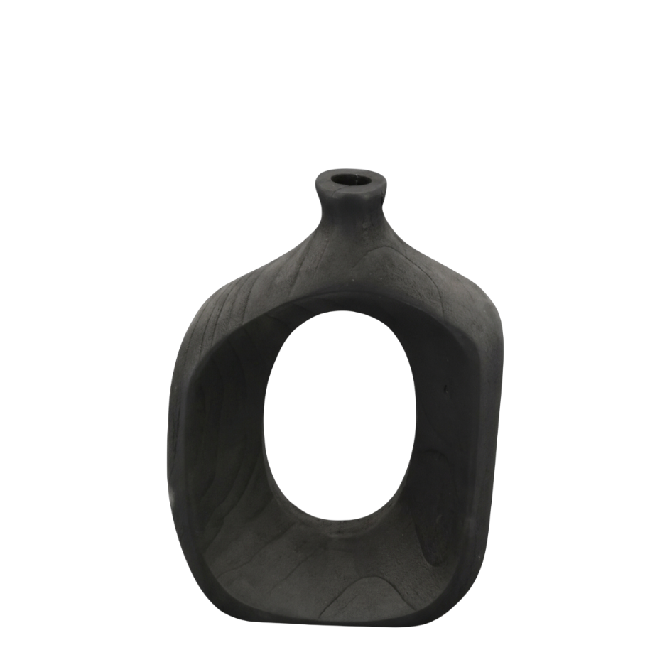 Black Wooden Vase