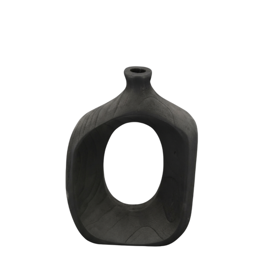 Black Wooden Vase