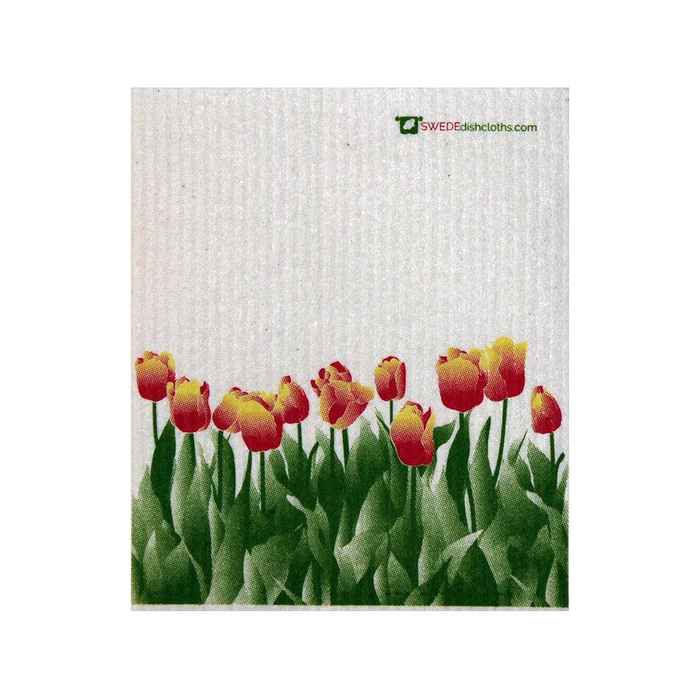 Orange Tulips Swedish Dishcloth