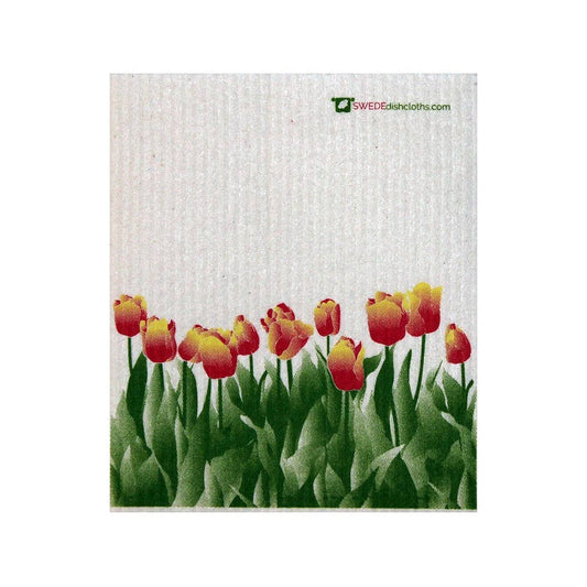 Orange Tulips Swedish Dishcloth