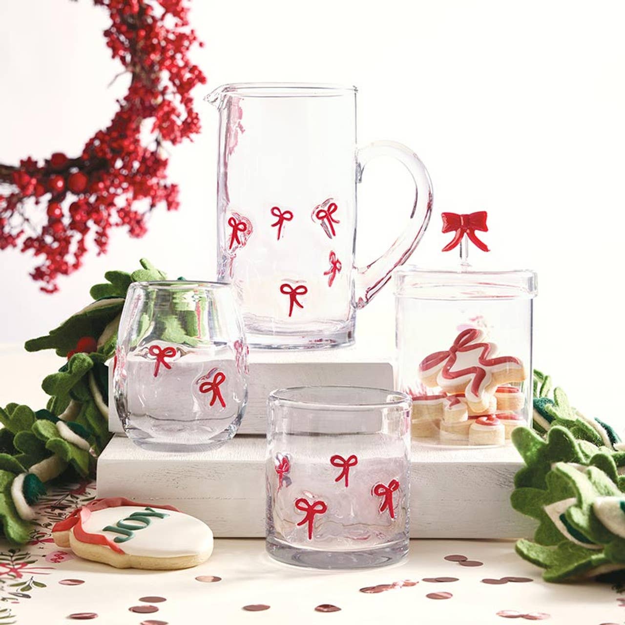 Red Bow Icon Glass