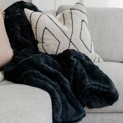 Buff Patterned XL Faux Fur Throw Blanket