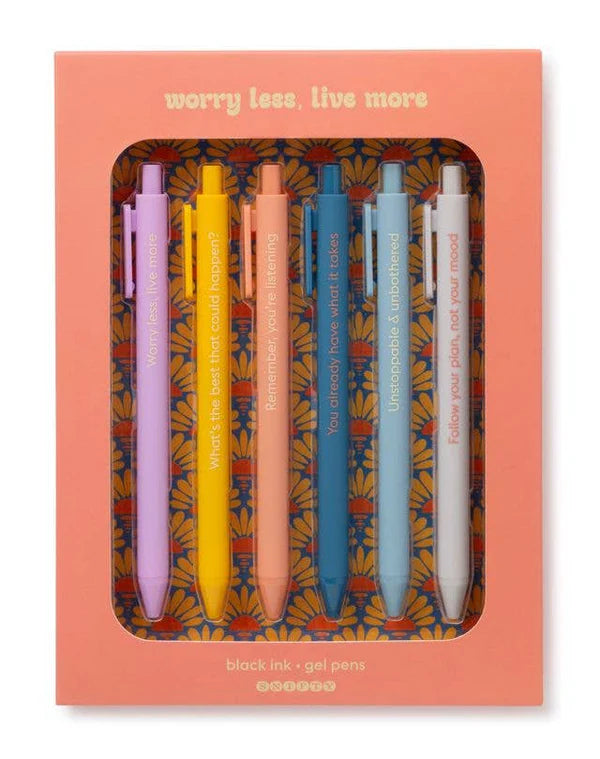 Worry Less, Live More Gel Pen Set
