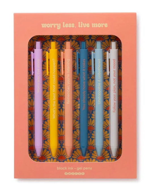 Worry Less, Live More Gel Pen Set