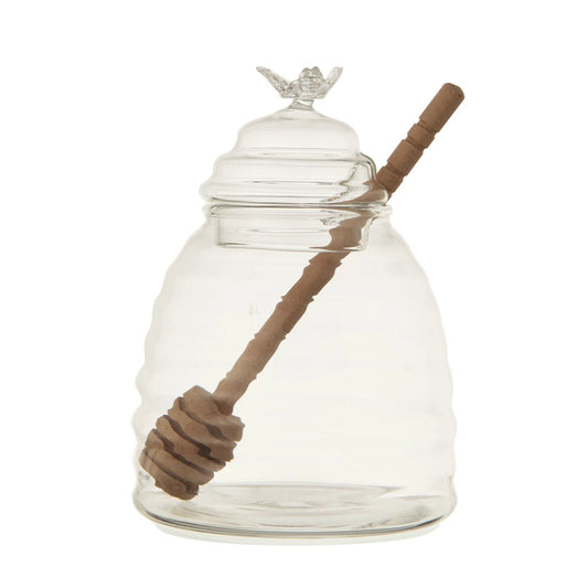 Glass Honey Jar w/Lid & Dipper