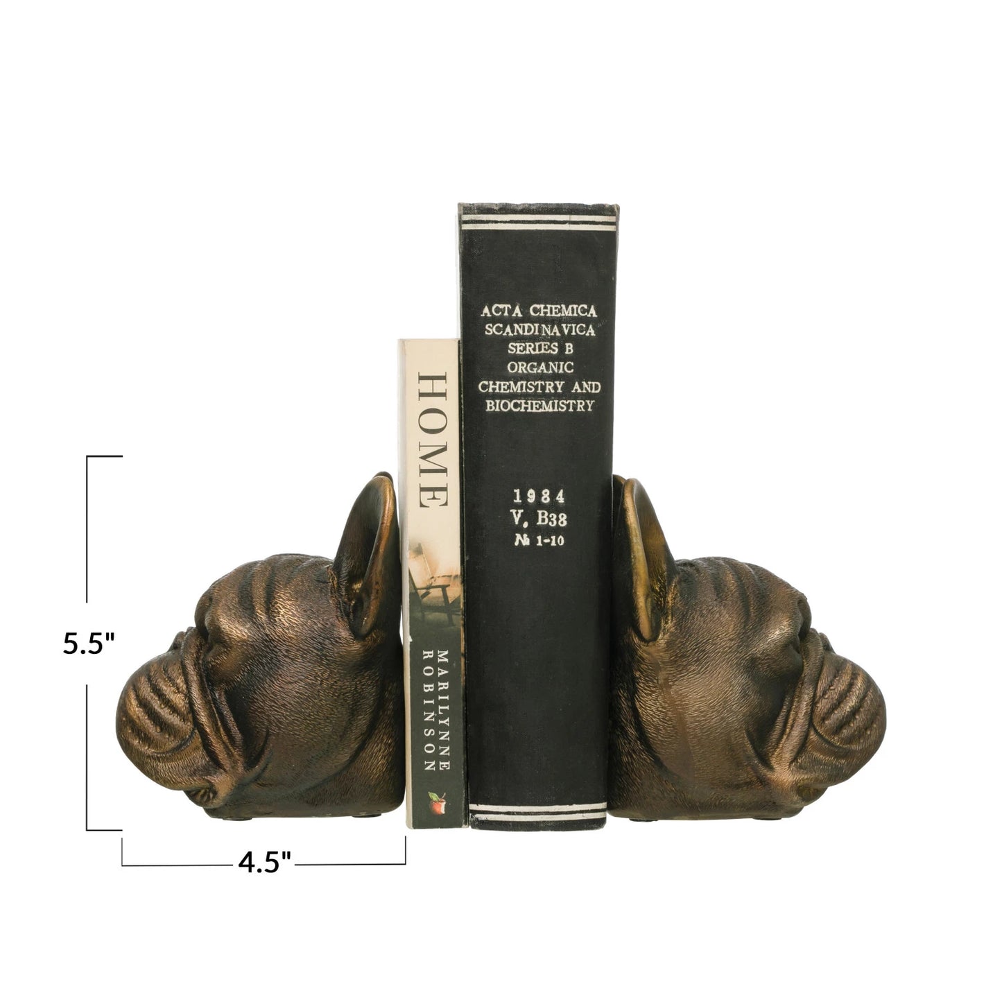 Dog Head Bookends with Antique Finish