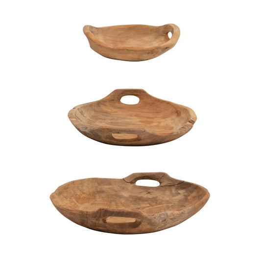 Teak Wood Bowl with Handle