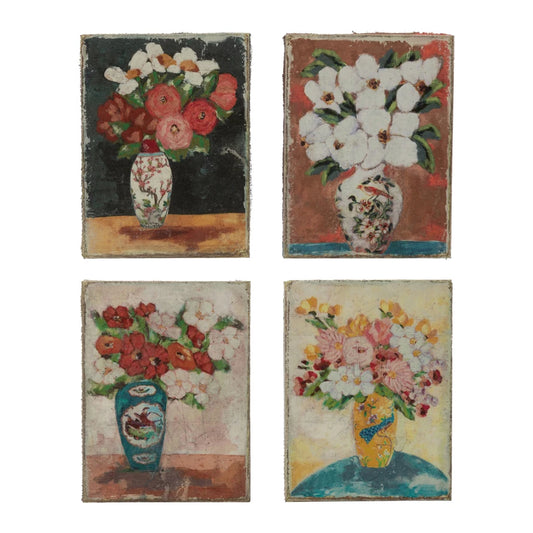 Canvas Flowers in Vase Wall Decor