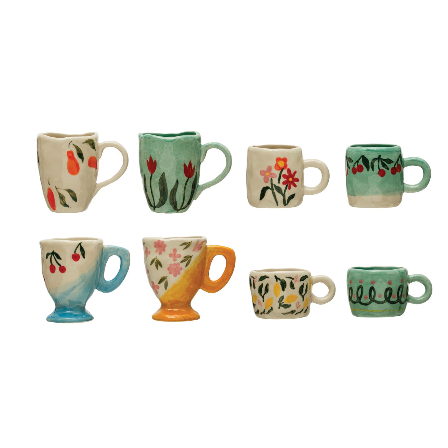 Hand-Painted Stoneware Espresso Cups