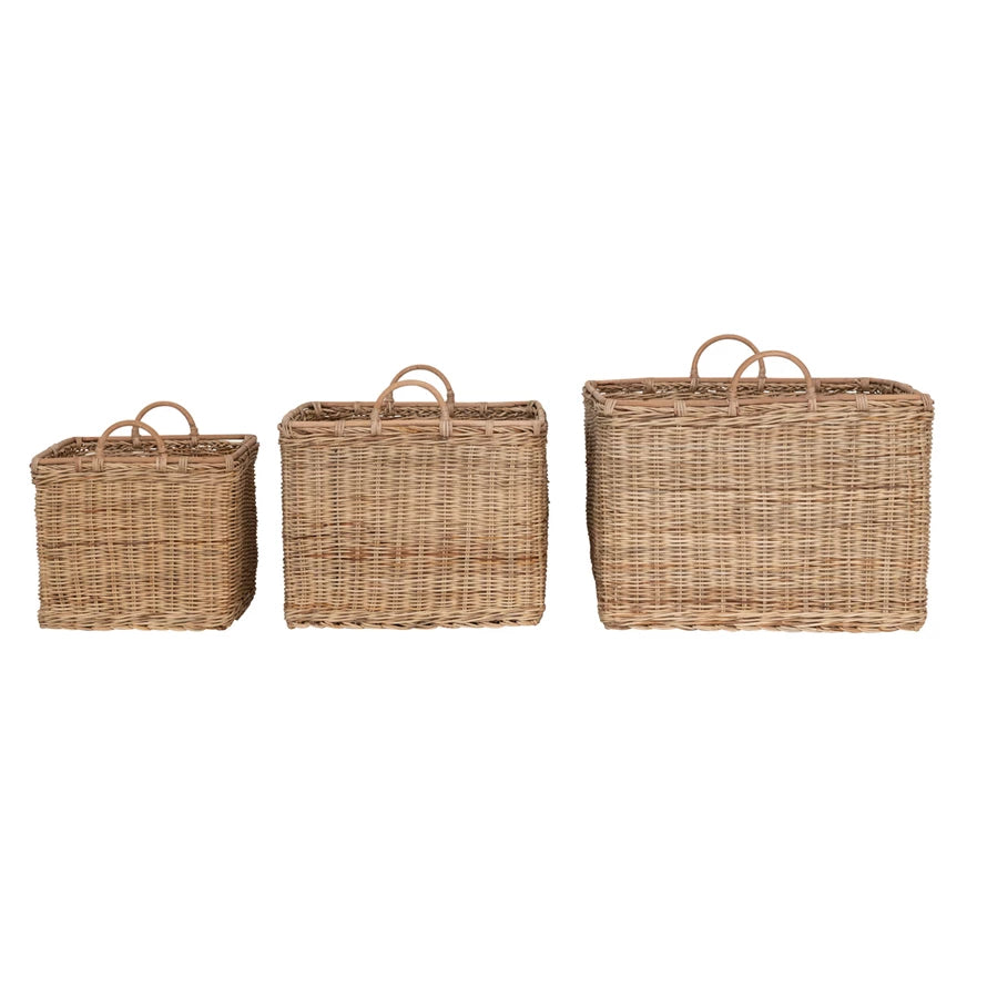 Rattan Baskets w/Handles