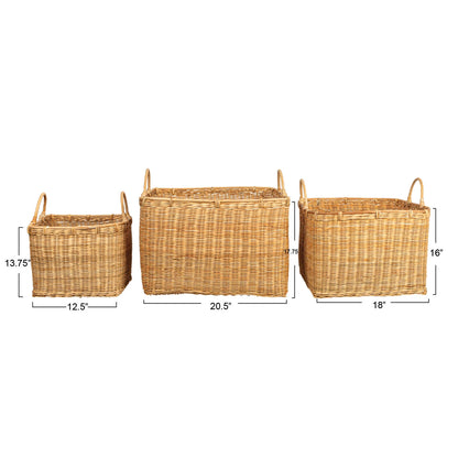 Rattan Baskets w/Handles