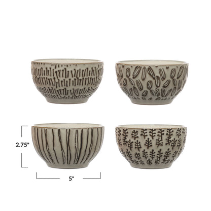 Stoneware Bowl w/Pattern